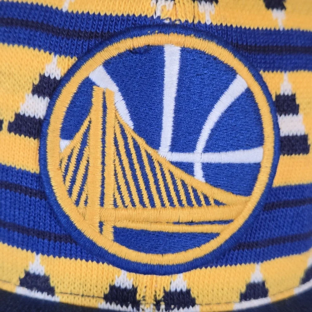 Mitchell & Ness Golden State Warriors Hat Mens OS Blue Snapback Knit Geometric